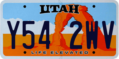 UT license plate Y542WV