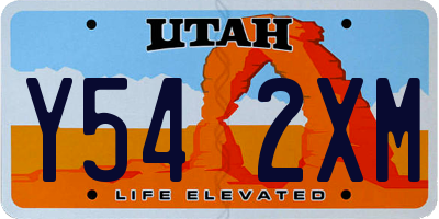UT license plate Y542XM
