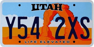 UT license plate Y542XS