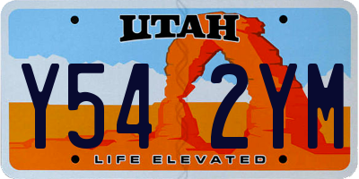 UT license plate Y542YM