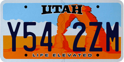 UT license plate Y542ZM