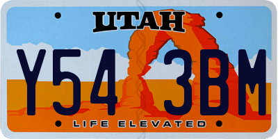 UT license plate Y543BM