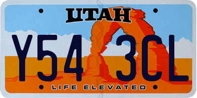 UT license plate Y543CL