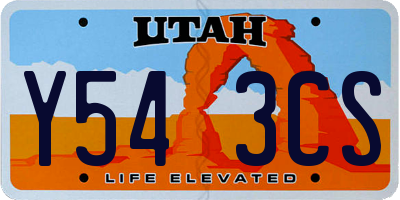 UT license plate Y543CS