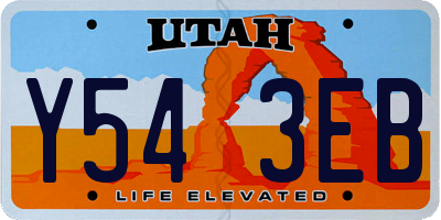 UT license plate Y543EB