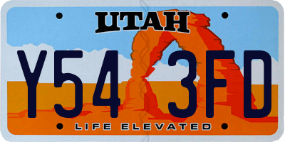 UT license plate Y543FD