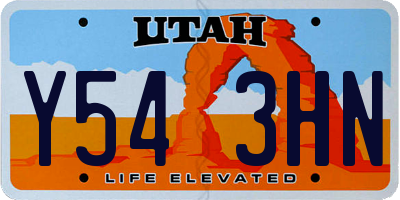 UT license plate Y543HN