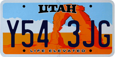 UT license plate Y543JG