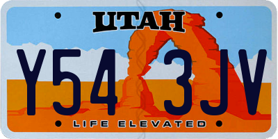 UT license plate Y543JV