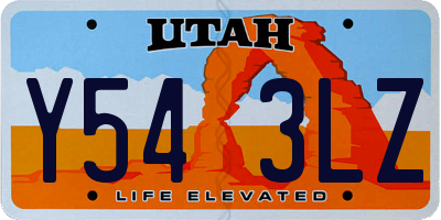 UT license plate Y543LZ