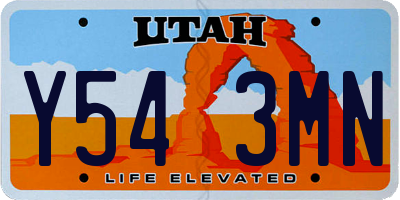 UT license plate Y543MN