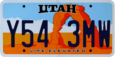 UT license plate Y543MW