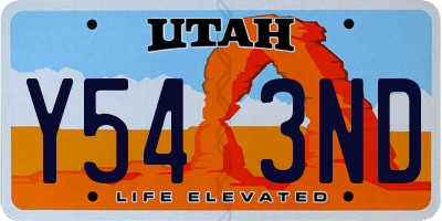 UT license plate Y543ND