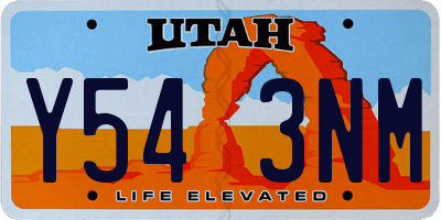 UT license plate Y543NM