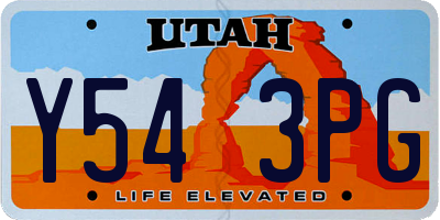 UT license plate Y543PG