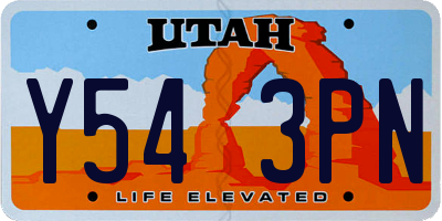 UT license plate Y543PN
