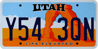 UT license plate Y543QN