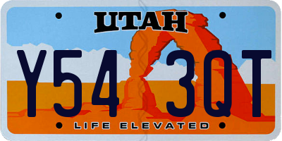 UT license plate Y543QT