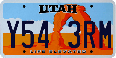 UT license plate Y543RM