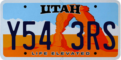 UT license plate Y543RS