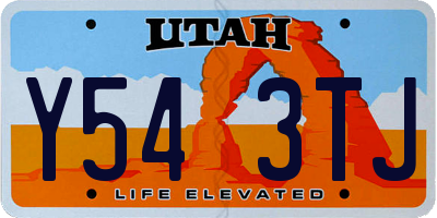 UT license plate Y543TJ