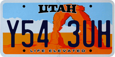 UT license plate Y543UH
