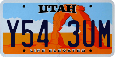 UT license plate Y543UM