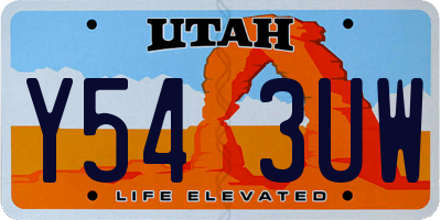 UT license plate Y543UW