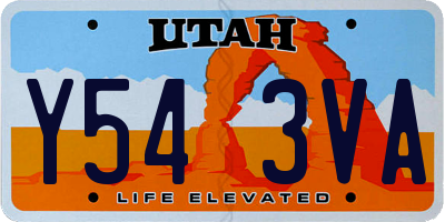 UT license plate Y543VA