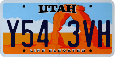 UT license plate Y543VH