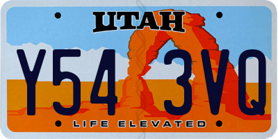 UT license plate Y543VQ