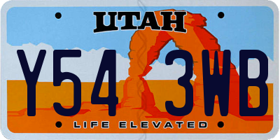 UT license plate Y543WB