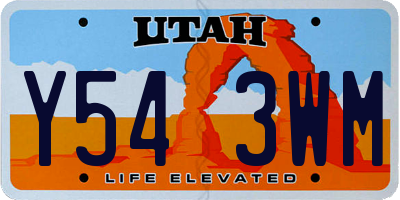 UT license plate Y543WM