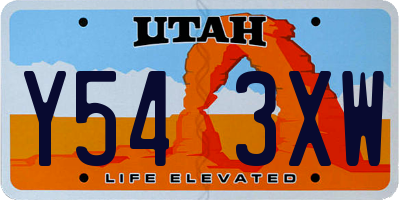 UT license plate Y543XW