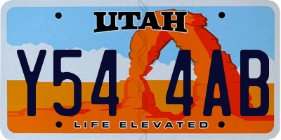 UT license plate Y544AB