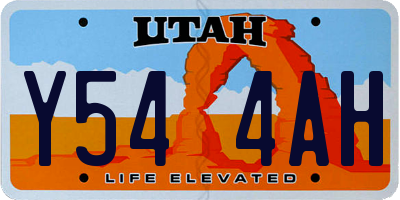 UT license plate Y544AH