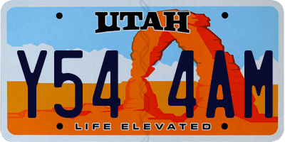 UT license plate Y544AM