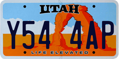 UT license plate Y544AP