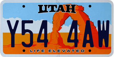 UT license plate Y544AW