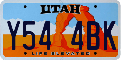 UT license plate Y544BK