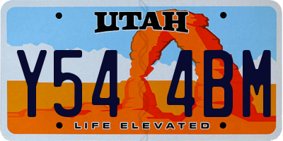 UT license plate Y544BM