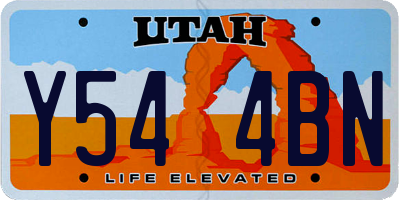 UT license plate Y544BN