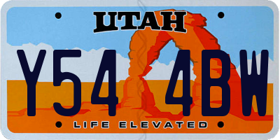 UT license plate Y544BW
