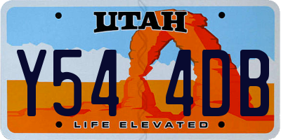 UT license plate Y544DB