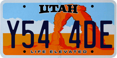 UT license plate Y544DE