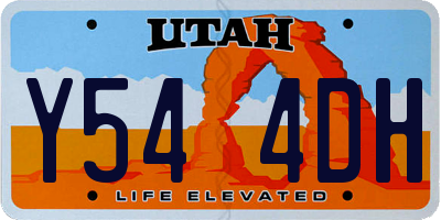 UT license plate Y544DH