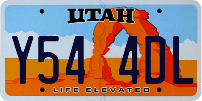 UT license plate Y544DL