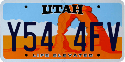 UT license plate Y544FV