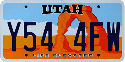UT license plate Y544FW
