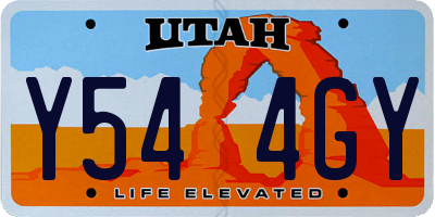 UT license plate Y544GY